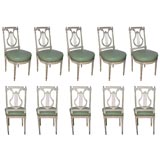 Set of 12 Lyre Back Louis XVI Style & Period Chairs by Jansen