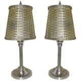 Pair of Petite Silver Mesh Table Lamps