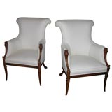 Pair of Upholstered Library Chairs