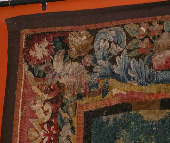 Flemish  portico garden tapestry, Flandres 17th Century For Sale 2