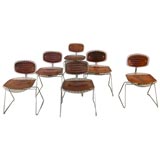 Set of 6 "Beaubourg" chairs by  Cadestin & Laurent