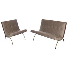 Scoop settee & chair by Milo Baughman