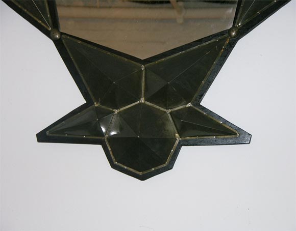 Mexican Faceted Metal Mirror