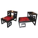 Set of Two Greek Key Tables