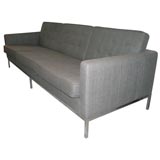 Florence Knoll classic tufted 3 seat sofa on chrome frame