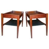 Pair of Jens Risom solid walnut bedside tables