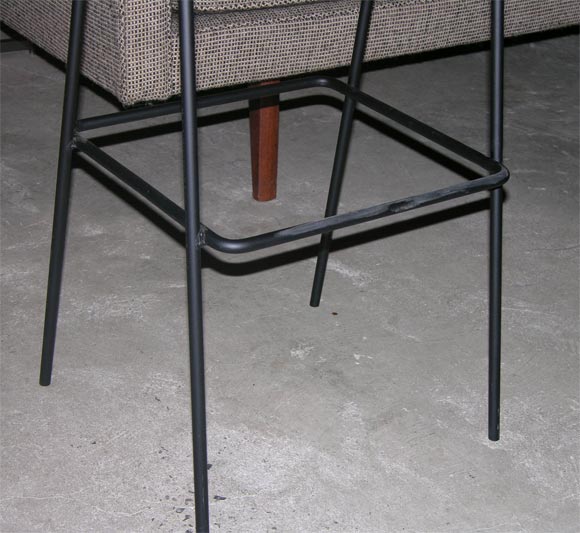 Mid-20th Century Set of 8 Alan Gould iron/rope bar stools-1950's