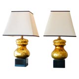 Pair of Gold Mercury Glass Lamps