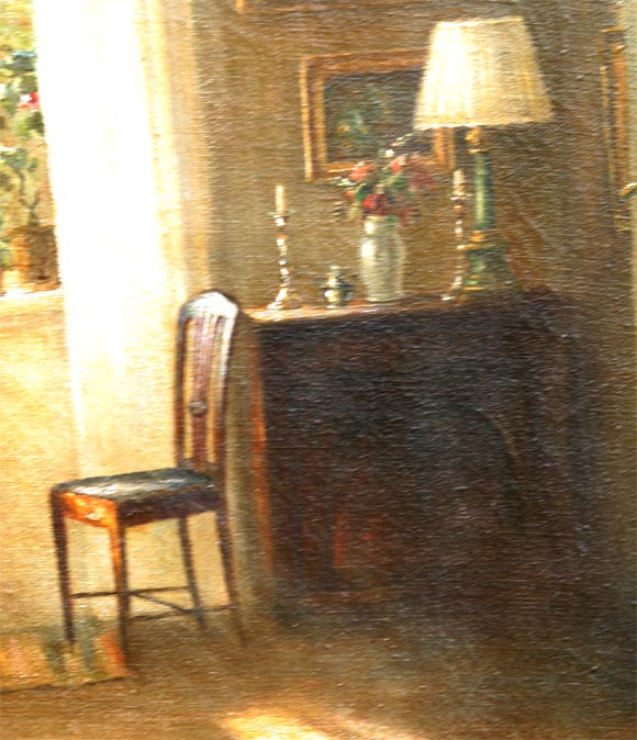 Canvas Interior Scene by Hans Hilsoe