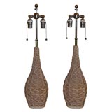 Elegant French Ceramic Rope Lamps