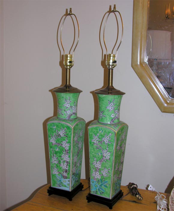 Sixties Asian Cherry Blossum Lamps