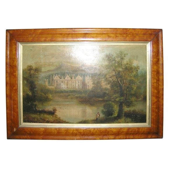 Romantic English Castle Oil Painting