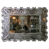 Beautiful Etched and Beveled Horizontal Venetian Mirror