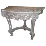 Louis XVI Period White Painted Marble Top Console