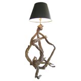 tall, sculptural driftwood lamp