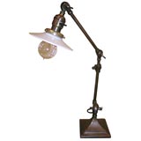 early electric brass articulated lamp