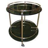 A Brass and Smoked Glass Bar Cart by Fontana Arte