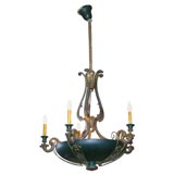 Tole and Brass Chandelier
