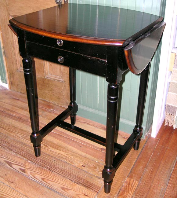 El Marangon Lacquered Cherry Drop-Leaf  Side Table