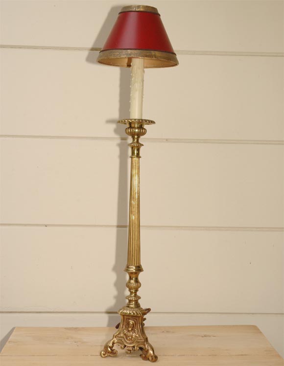 Pair of Brass Candlestick Lamps