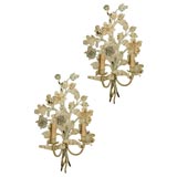 Pair of French Cast Iron Floral Sconces