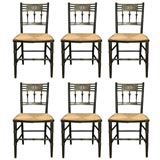 Antique Set of Six Japanned Side Chairs