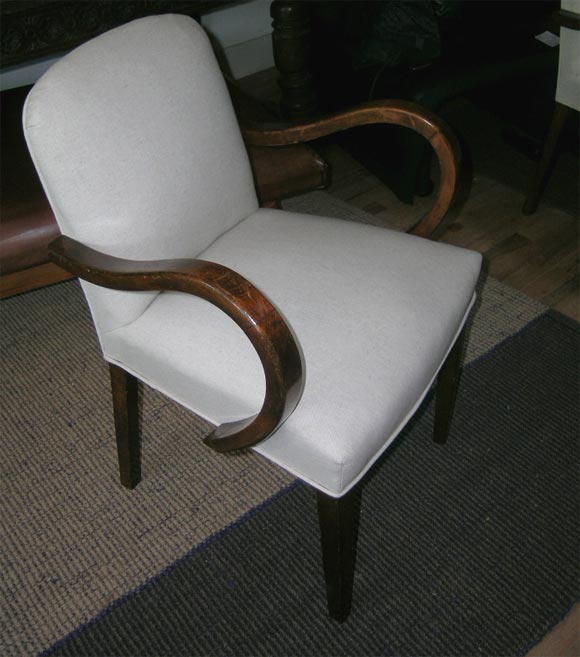 French Pair of Open Arm Bridge Chairs For Sale