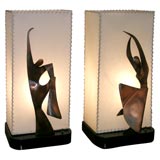 Pair Of Deco Dancer Lamps