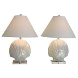 Rare Shell Form Opalescent Lamps
