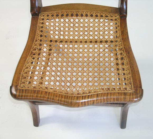 A Set of Four Solid Tiger Maple  Dinning Chairs. 2