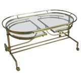 A 1950s Brass and Glass  Three Part Coffee Table