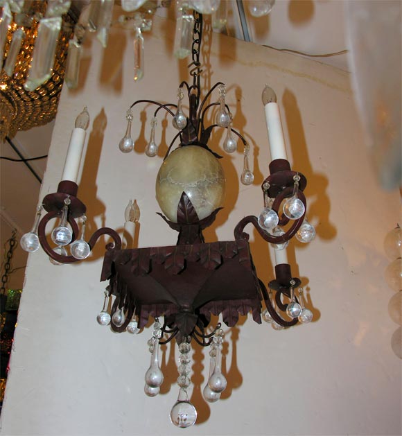 Tole and Alabaster chandelier