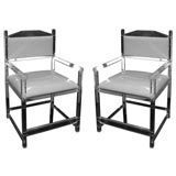 Pair 1970's Italian Lucite Directors Chairs