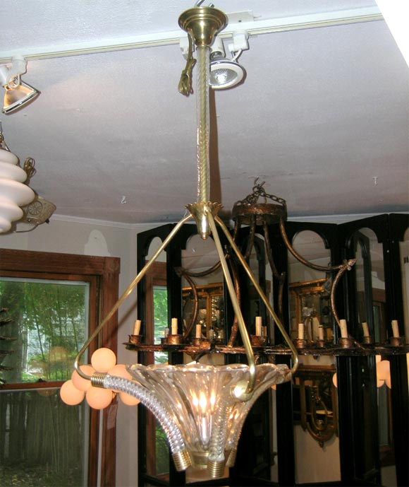 Murano Glass Basket Chandelier