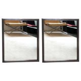 Pair of Machine Age Bronze Patinated Mirrors