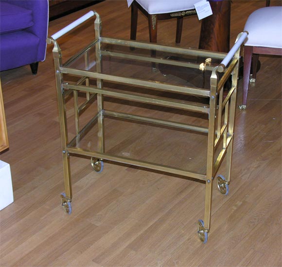 #3250 Small Brass Serving Cart / Trolley