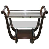 #3262 Wood and Chrome Serving Cart/Trolley