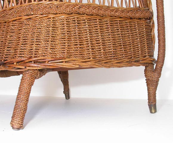 WICKER AND SEAGRASS CHAIR WITH CUSHION 1