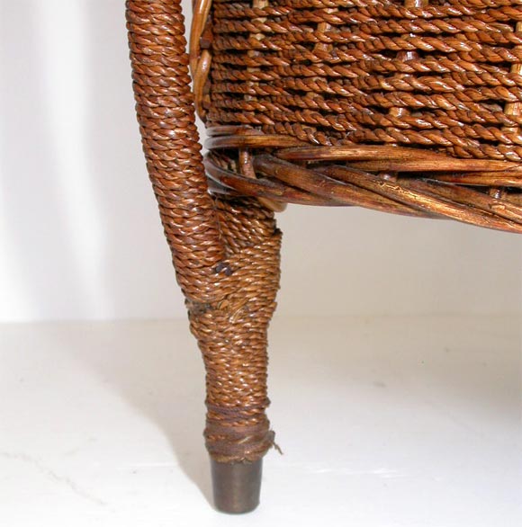 WICKER AND SEAGRASS CHAIR WITH CUSHION 2