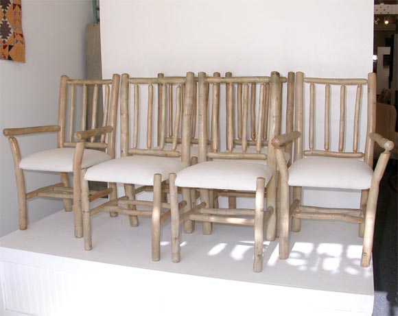 1930S HICKORY CHAIRS/WITH ORIGINAL BLONDE PAINT-SET OF SIX