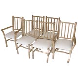 1930S HICKORY CHAIRS/WITH ORIGINAL BLONDE PAINT-SET OF SIX