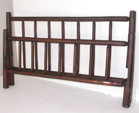 OLD HICKORY DOUBLE BED FRAME - GREAT OLD NATURAL SURFACE GREAT PRISTINE CONDITION