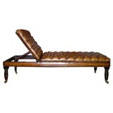Unusual Adjustable Tufted Leather Chaise