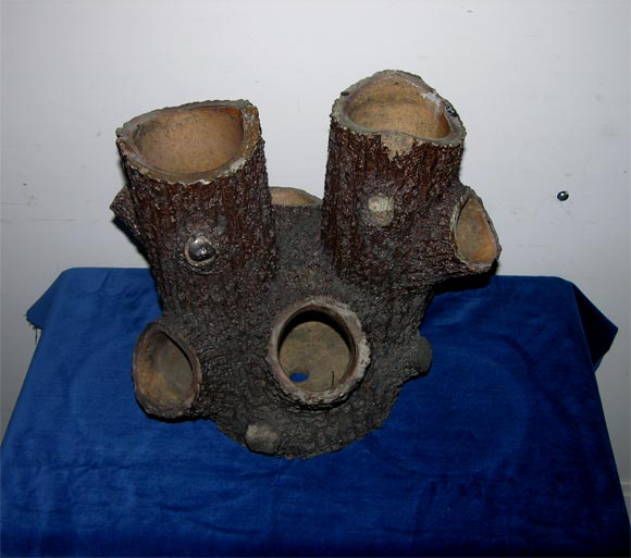 Pottery Ceramic Fantasy Faux Tree Stump Planter