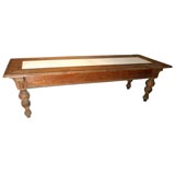 Long  Console table with Marble Inset