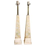 Pair of obelisk form table lamps