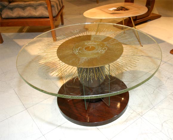 Deco glass top table