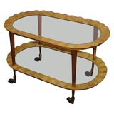 A Parchment and Glass Bar Cart by Aldo Tura