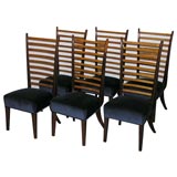 Set of Six Dining Chairs in Mahogany by Osvaldo Bosani