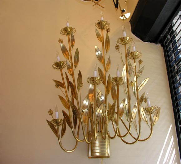 Monumental Paavo Tynell Bronze Sconce